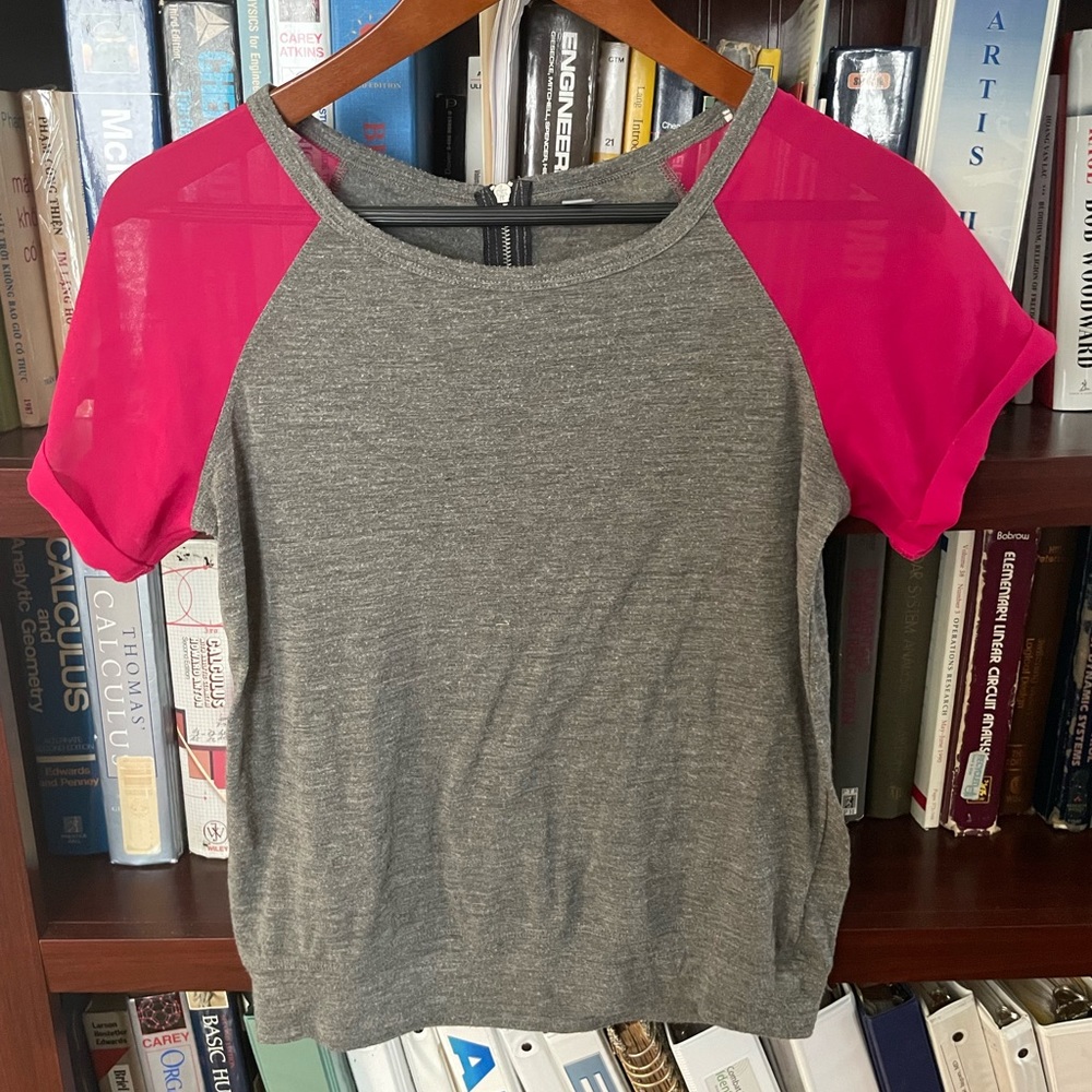 Color block pink and grey Aerie Top